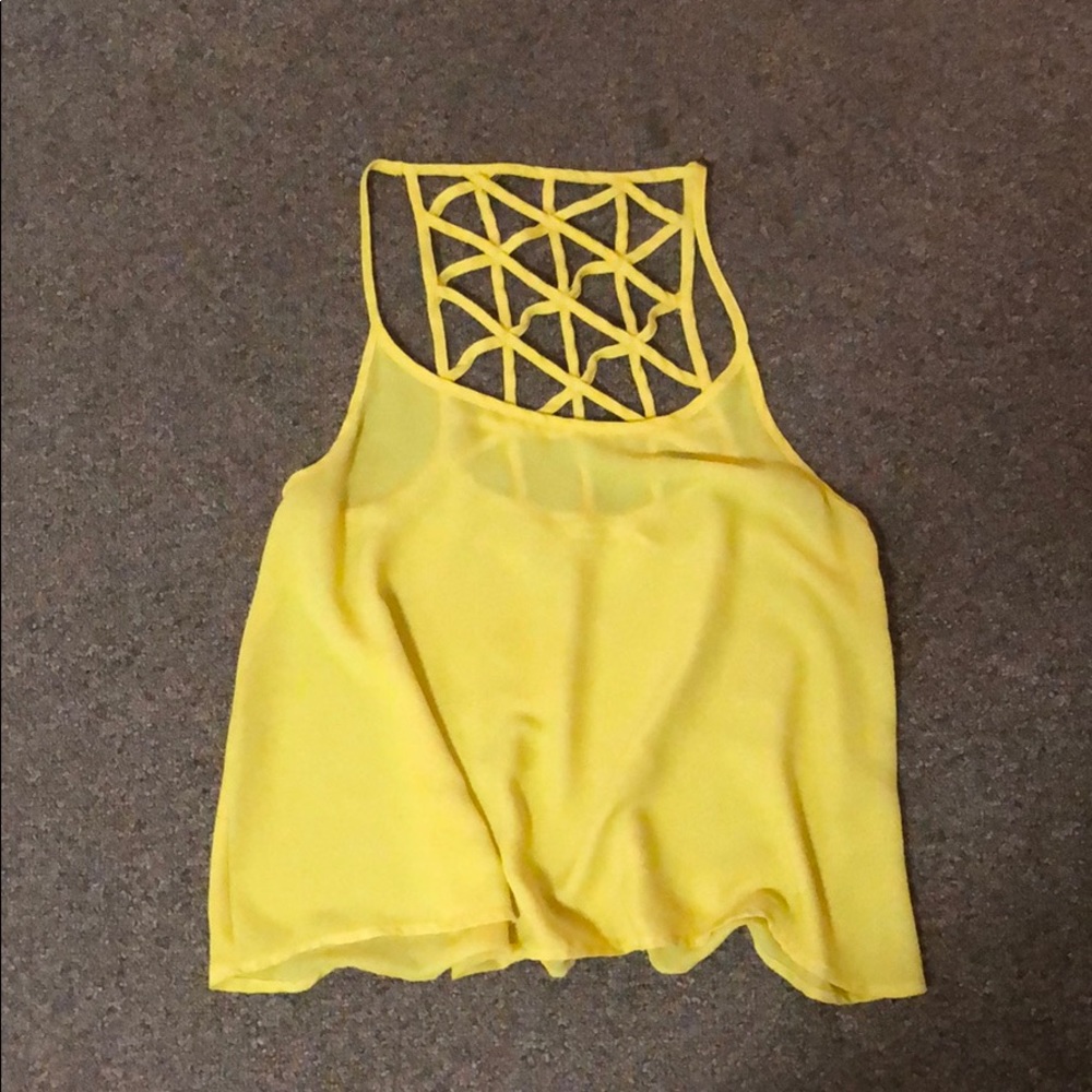 S Yellow hi-low Blouse